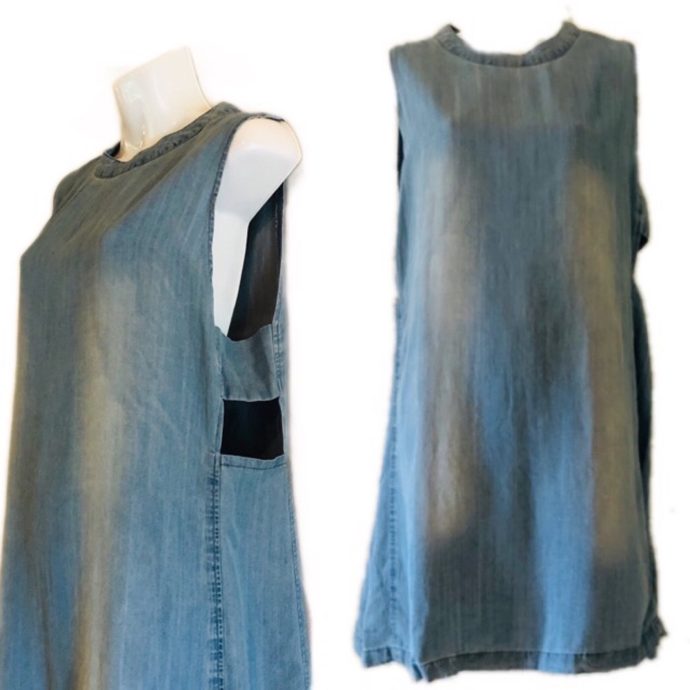 Skylar + Jade Chambray Denim Cut Out Sides Dress XL